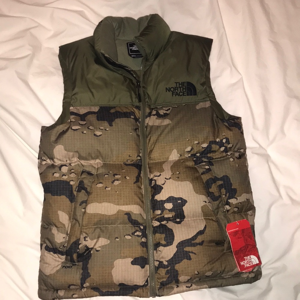 North Face Camo puffer vest